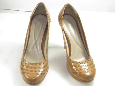 GR8!Women's ANDREW GELLER classic pumps,leather weave heels work dress 7M $90 - Image 1 of 4