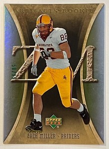 2007 Upper Deck Artifacts Rookie Green /99 Zach Miller #200 Rookie RC