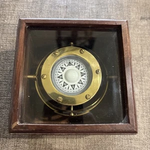 Sea Captain's Gimbaled Compass In A Wooden Box (Binnacle) Handcrafted In India - Picture 1 of 6