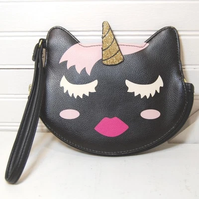 Cartera Monedero Betsey Johnson Unicornio Muñequera Brillo Cremallera Foto 1 de 4