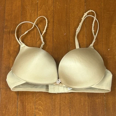 Wonderbra Beige 34C Underwire Push Up Padded Bra Floral Strap Bow - Image 1 of 4