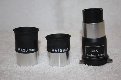 Kit de oculares telescopio Barlow Spectrum Optical 1.25" MA 20mm MA 10mm y 2x NUEVO Foto 1 de 2