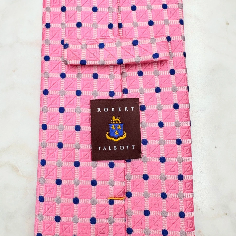 Corbata para hombre Robert Talbott jacquard rosa seda mejor de su clase EE. UU. 3,25" X 60" Foto 1 de 4