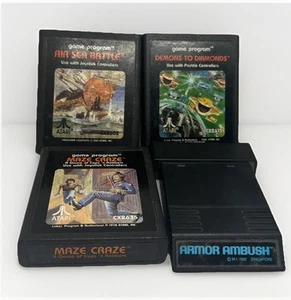 Atari 2600 Lot 4 Air-Sea Battle Demons Diamond Maze Craze Armor Ambush Untested - Bild 1 von 5