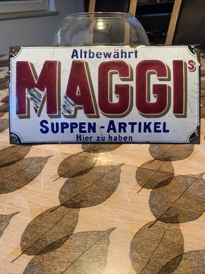 Plaque émaillée Maggi Petit Modèle Rare - Photo 1/4