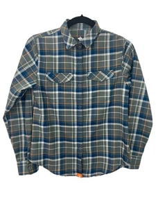 Rabbit Running High Country Flannel Shirt XS Plaid Hiking Merino Wool Green - Picture 1 of 11