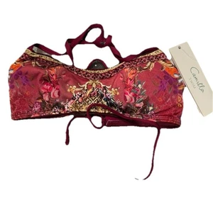 CAMILLA Natación NUEVO CON ETIQUETAS Estampado Barroco PALAIS ROUGE Con Cordones Espalda BIKINI TOP Talla XS - Imagen 1 de 10