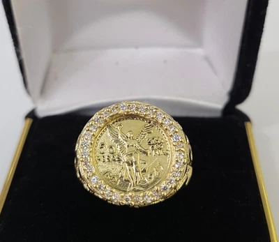 10k 50 Pesos Centenario 黄金男式正品戒指 — 第 1/4 张图片