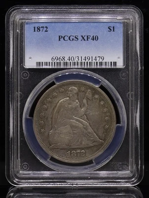 1872 $1 Seated Liberty Dollar PCGS XF40 - Image 1 of 4