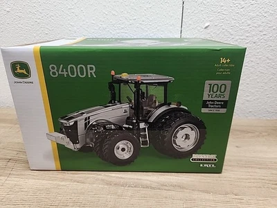 1/32 Ertl John Deere 8400R Silver Tractor 100 Year Anniversary Special Edition - Image 1 of 4