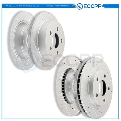 Front Rear Brake Rotor For Oldsmobile Alero Pontiac Grand 99-04 Drilled Slotted Foto 1 de 4