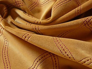 4Y LEE JOFA LANTANA VELVET GOLD RED Lattice Embroidery Cotton MSRP$336/Y - Picture 1 of 4