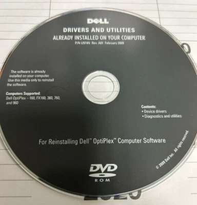 Dell Drivers And Utilities CD for Dell OptiPlex 160, FX160, 360, 760 & 960 (New) - Image 1 of 4