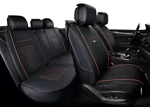 New Car Seat Cover Cushion PU Leather Front Rear Full Set for 5 Passenger - Picture 1 of 10