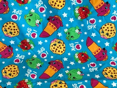 Remnant Shopkins Fabric 14 x 44 Material 1/3 yards New I Love SPK - Image 1 of 3