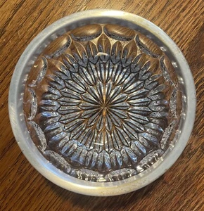 Vintage Cut Lead Crystal Clear Bowl 4.5” Silver Edging Trim Made in West Germany - Picture 1 of 5