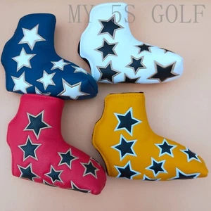 PU Leather with Star Design Golf Blade Putter Head Cover with Magnetic Closure - Picture 1 of 7