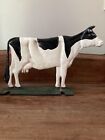 Dairy Cow Door Stop Cast Iron Painted Black And White Decor