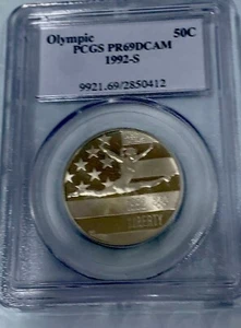 1992 S PCGS PR69DCAM Olympic Commemorative 50c Half Dollar 1992-S PR-69 DCAM - Picture 1 of 2