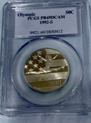 1992 S PCGS PR69DCAM Olympic Commemorative 50c Half Dollar 1992-S PR-69 DCAM - Image 1 of 2