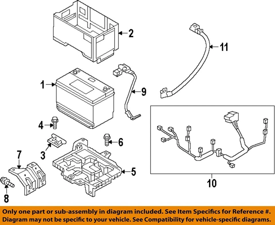 Bandeja de batería eléctrica deportiva HYUNDAI OEM 17-18 Santa Fe 37150C6000 Foto 1 de 1