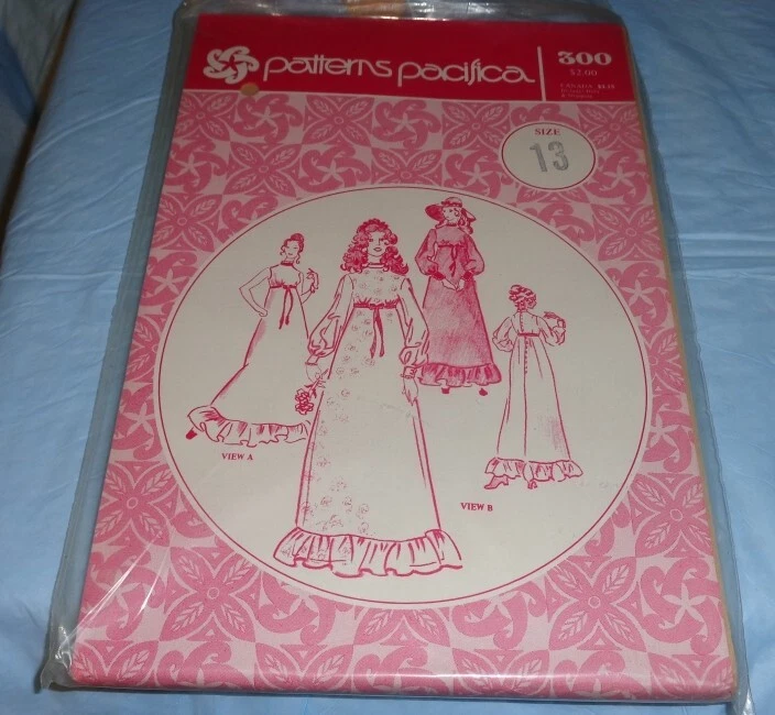 VINTAGE PATTERNS PACIFICA 300 ~ JUNIOR PETITE DRESS / MUU MUU ~ SIZE 13 *UNCUT - Image 1 of 1