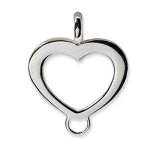 Amore La Vita Sterling Silver Heart Charm holder Pendant - Picture 1 of 2