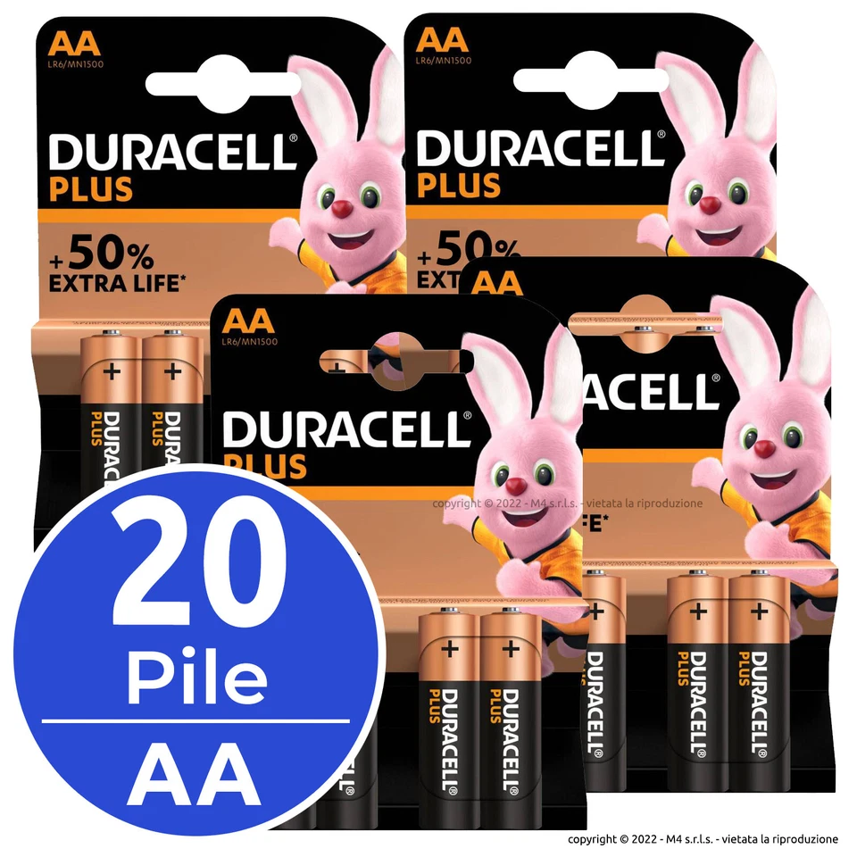 Duracell Plus Power AA 1.5V Batteria Alcaline - 4 Pezzi
