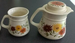 Two-Cup Tea/Coffee Pot & Mug, hand made and painted in Portugal VGC - Picture 1 of 7