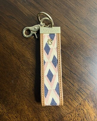 Llavero Spartina 449 Azul Marino Rosa y Marfil Diamante Grab-N-Go Tono Dorado Herrajes Foto 1 de 4