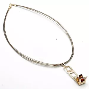Bella Collana Designer Miele Argento Sterling 925 Ambra Baltica 18 pollici - Foto 1 di 3