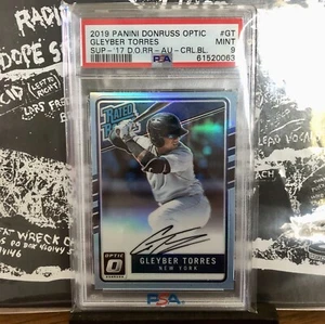2017 Donruss Optic GLEYBER TORRES Rated RC Auto RRS-GT PSA 9 /25 Carolina Blue - Picture 1 of 3