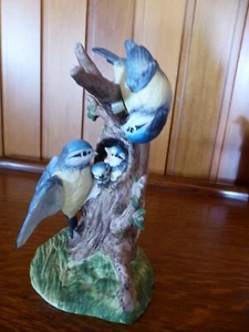 Charmantes blaues Tit Vogel Familienornament im Stil von Leonardo - Bild 1 von 6