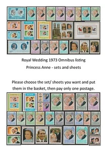 Omnibus Royal Wedding 1973 Princess Anne unmounted sets - multiple listing - Picture 1 of 43