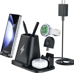 4 in 1 wireless charging station - watch - pen - phone - headphones - Zdjęcie 1 z 6