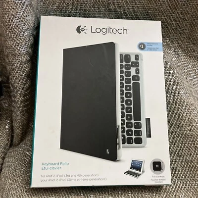 Logitech 920-008521 Keyboard Folio Case Black New!!! iPad 2, iPad 3rd & 4th Gen - Image 1 of 4