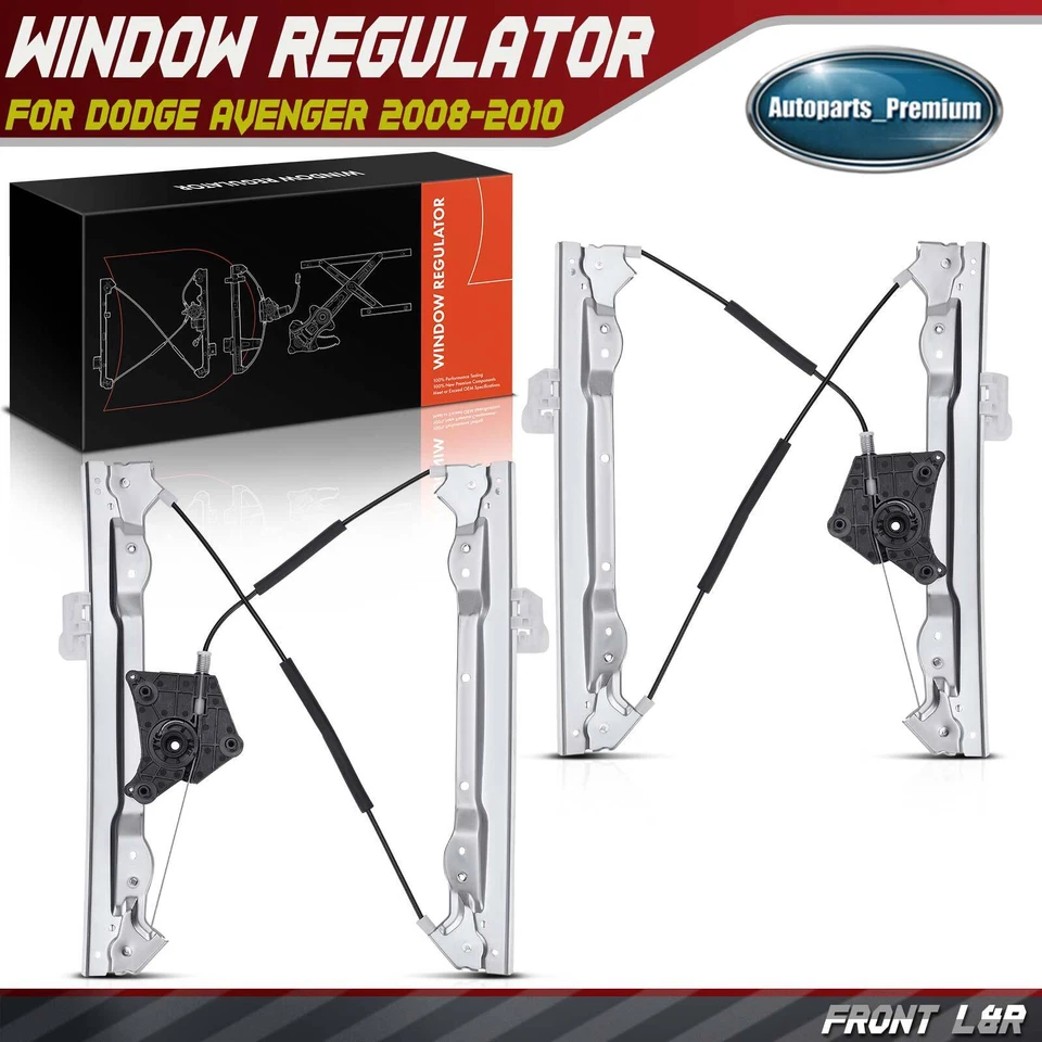 2 передних левых и правых регулятора стеклоподъемника для седана Dodge Avenger 2008-2010 годов выпуска - Изображение 1 из 4