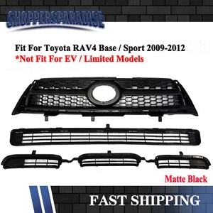 Parachoques delantero parrilla inferior superior negro para Toyota RAV4 Base/Sport 2009-2012 3 un. - Imagen 1 de 6