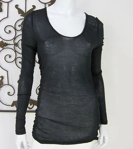 BLUSA MOMENT MANGA LARGA ESCOTE REDONDO TALLA L GRANDE NEGRA MACIZA - Imagen 1 de 7