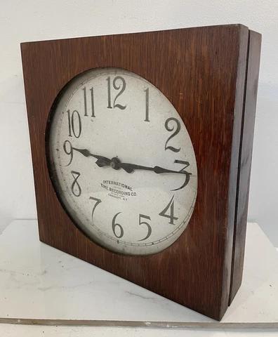 Antique School Clock IBM International Time Recording 15” Yorkville, SC, Repair Cover