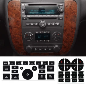 Black Vinyl AC Dash Button Repair Kit Decal Stickers Replacement for Chevy GMC - Bild 1 von 11