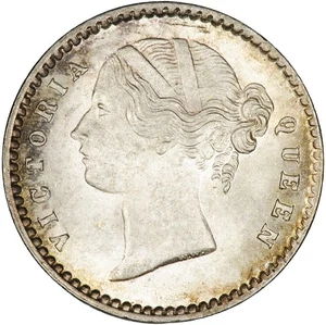 India (East India Company) 1841 2 Annas LIGHTLY TONED BU - Picture 1 of 2