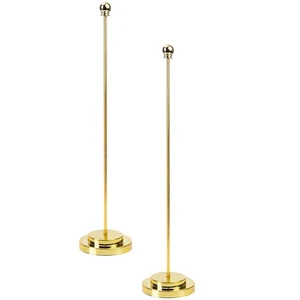 2 Pcs Metal Flagpole Ornaments Advertising Table Stand Work Holder - Picture 1 of 12