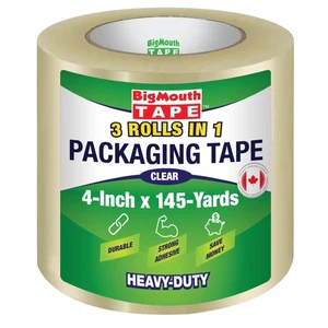 - Heavy Duty Clear Packaging Tape, 4-inch x 145 Yards (435ft), Designed for P... - Picture 1 of 6