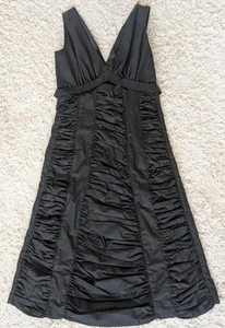 Runway Marc Jacobs Sz S Black Ruched A-Line Babydoll 100% Cotton Dress Halter - Picture 1 of 12