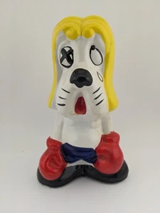Vintage Anthropomorphic Ceramic Boxing Hound Dog Piggy Coin Bank Still 6" Height - Picture 1 of 7