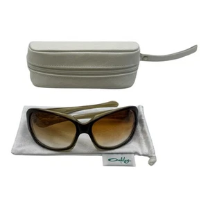 Vintage Oakley Sunglasses "Script" Cappuccino Brown to Clear Gradient Oversized - Picture 1 of 5