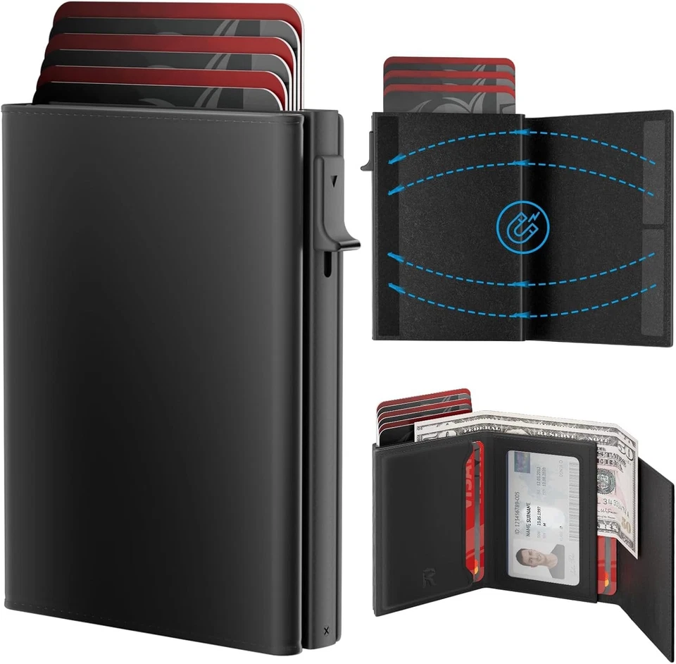 Mens Wallet Card Holder Slim Minimalist Wallet for Men Pop Up RFID Blocking  - Image 1 of 1