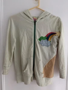 Y2K Crafty Couture Juniors L Large Rainbow Clouds Patchwork Full-zip Hoodie CUTE - Picture 1 of 5