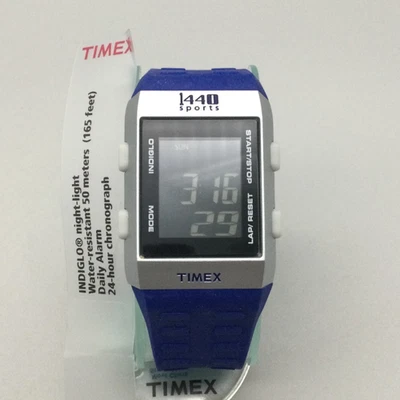 Timex 1440 Sports 2005 Watch Unisex T5F691 31mm Indiglo Blue New Battery - Image 1 of 4